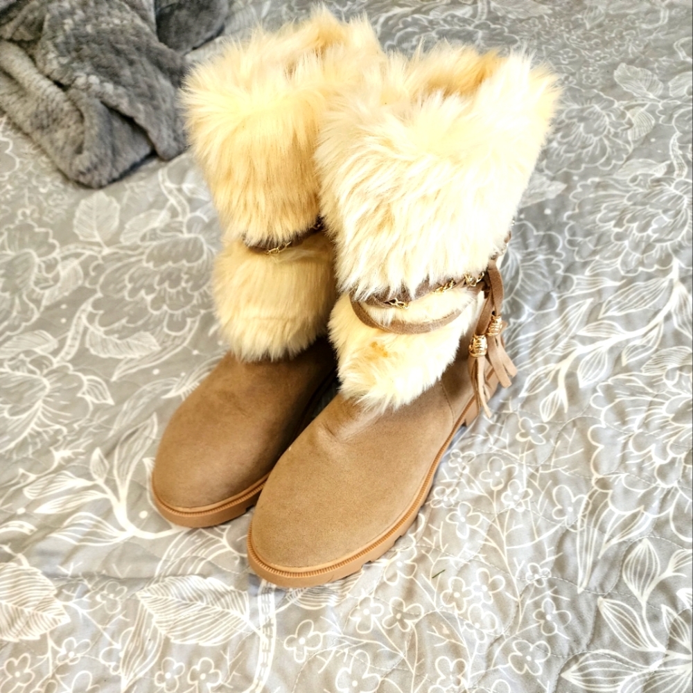 Boots with the fur.